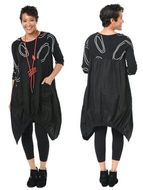 NWT New Tulip Snapdragon & Twig Adele Dress in Black Bubbles Size XS